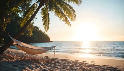 Beach with palm trees background