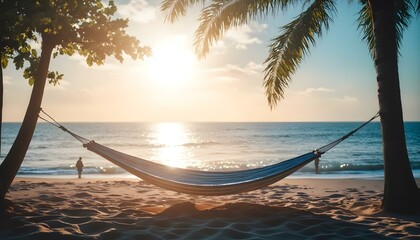 Hammock on the beach background