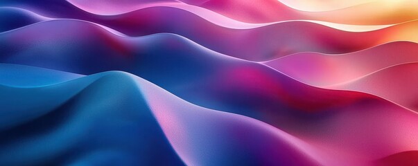Obraz premium Vibrant abstract waves with gradient colors in a digital landscape