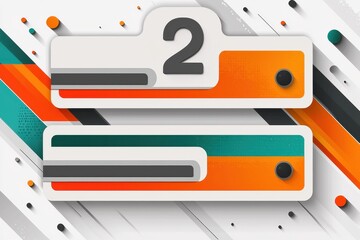 Obraz premium Abstract illustration with geometric shapes and number two