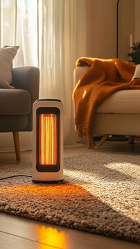 Modern Electric Heater in Cozy Living Room