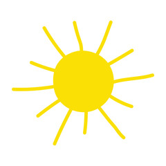 Hand drawn sun icon. Vector illustration