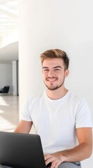 The Young Man with Laptop