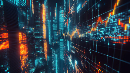 Obraz premium Trading City Night