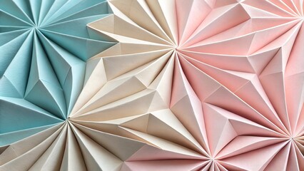Geometric paper folds in pastel tones