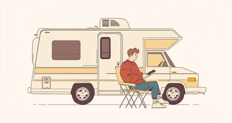 Fototapeta premium Chillin' by the camper