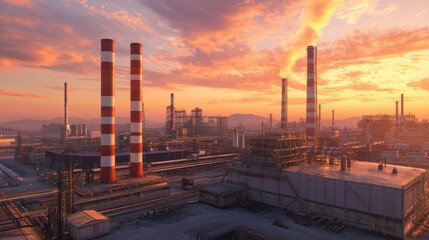 The Industrial Skyline at Sunset