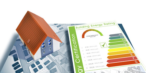 BUILDINGS ENERGY EFFICIENCY AND RATING CONCEPT with energy certification classes according to the...