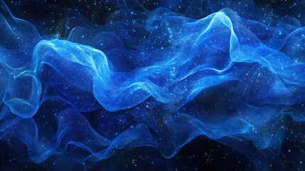 Obraz premium Celestial Dance: Abstract Blue Nebula