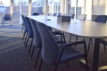Professional workspace, boardroom in a modern office.