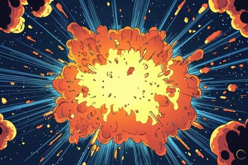 Vibrant comic book style explosion background with bright colors