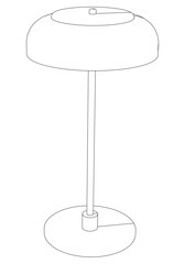 Table Lamp Vector for DIY Crafts, Coloring Books, and Graphic Design. Modern Home Decor Illustration
