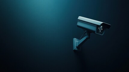 Security Camera on a Blue Wall