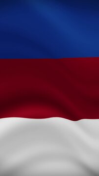 Sorbs Waving Flag in Vertical Orientation. Realistic Flag Animation. Seamless Loop Background.