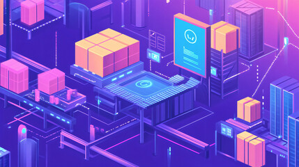 Fototapeta premium Collecting real-time factory performance data using IoT sensors for enhanced production planning