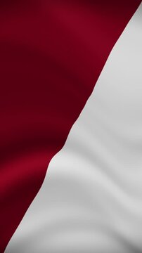 Utrecht City Waving Flag in Vertical Orientation. Realistic Flag Animation. Seamless Loop Background.