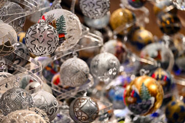 Shiny Christmas ornaments holiday season