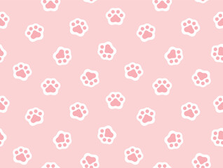 Cat paw seamless vector pattern illustration