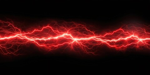 beam of red electricity isolated on white background