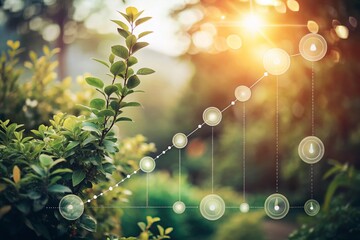 Obraz premium Vintage Style Photography of a Scientific Dot Diagram Representing CO2 Levels in a Natural Environment, Featuring Earthy Tones and Retro Aesthetic Elements for Educational Use