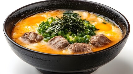 Food, Japanese Dish Chawanmushi, on White Background, Photo Realistic, Wallpaper, Cover and Screen for Smartphone, PC, Laptop, 9:16 and 16:9 Format