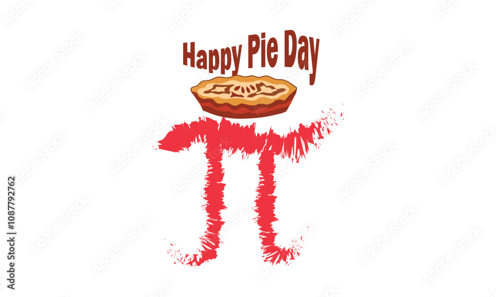 Fototapete this is eye soothing, trendy & minimalist icon design for happy pie day. express your unique style w