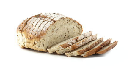 Freshly Baked Sliced Bread On White Background for Culinary Use
