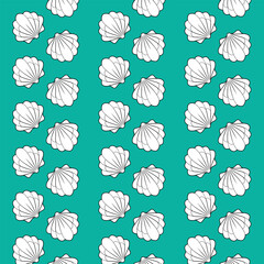 Seamless pattern with seashells, design for printing on paper and fabric
