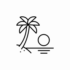 summer beach palm sunset icon sign vector