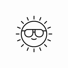 sun with glasses summer icon sign vector