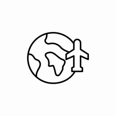 world wide flight plane icon sign vector