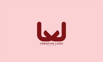 LVL LVJ WV VW Abstract initial monogram letter alphabet logo design