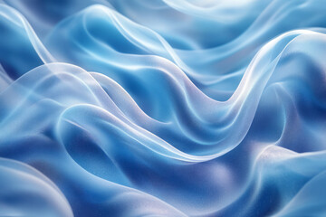 Obraz premium Radiant blue ribbons in dynamic motion, curving and intertwining in a fluid pattern,