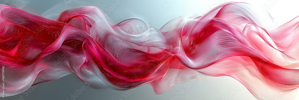 Fototapete dynamic red transparent panels twisting and intersecting, creating a futuristic abstract design,