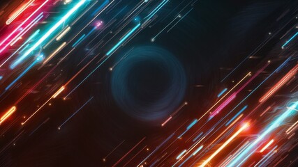 Abstract Light Streaks: A mesmerizing visual of vibrant streaks of light in various colors, creating a dynamic and energetic abstract composition, perfect for modern and futuristic themes.