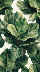 Vibrant green leafy pattern with detailed texture