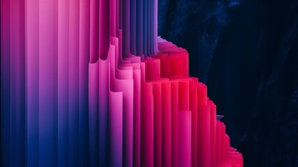 Obraz premium Abstract Geometric Gradient: A captivating digital artwork showcases a dynamic interplay of geometric forms and a gradient of vibrant colors.