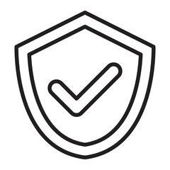 Shield with Check Mark line icon.
