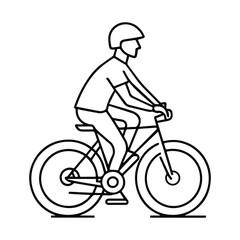 Obraz premium One-Line Art: A Cyclist's Journey Through Adventure and Sport