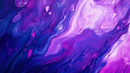 Abstract Purple and Blue Acrylic Pour Painting