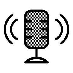 Podcast icon. Microphone icon. Icon about podcasts