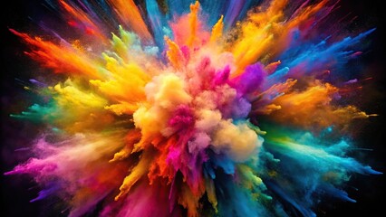 Colorful explosion expanding with abstract background