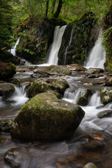 Three waterfalls in the forest