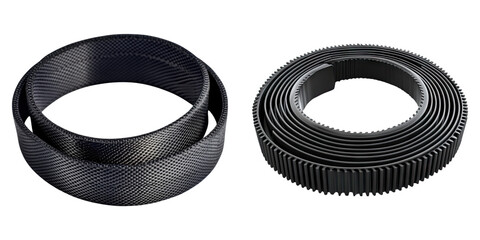 Serpentine belt isolated on transparent background, Set of