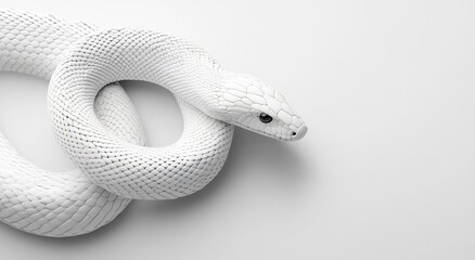 Fototapeta premium White snake on smooth surface