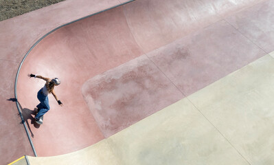 Skateboarding in an Urban Concrete Park with Friends, Thrills, and Creative Energy