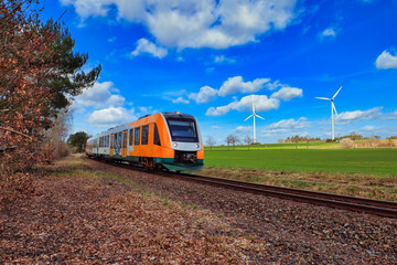 Train on the Railway - Ecology - Railroads - Eisenbahn - Zug - Lok - Lokomotive - Regionalbahn -...