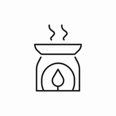 aroma burner icon sign vector
