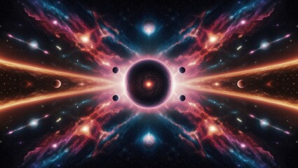 Obraz premium Wallpaper, amazing cosmic abstractions, waves and stars