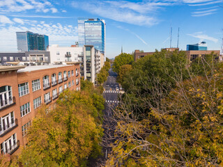Fototapeta premium Daytime Drone Images of Downtown Raleigh North Carolina